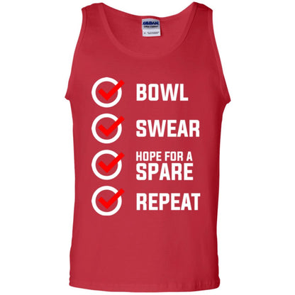 Bowling Lover T-shirt Bowl Swear Hope For A Spare Repeat Red