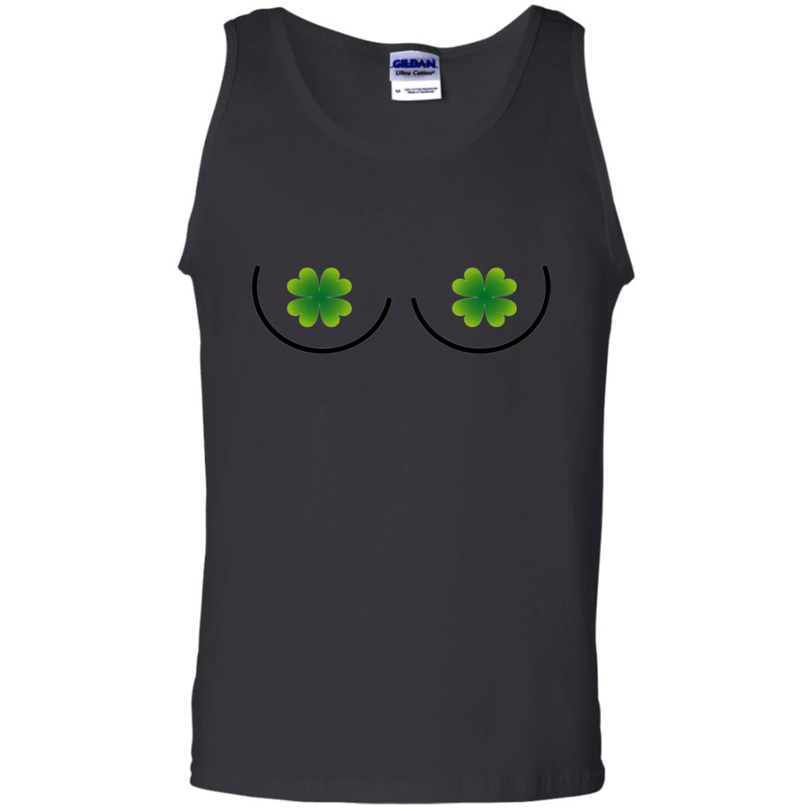 Irish Shamrock Boobs St. Patrick_s Day T-shirt Black