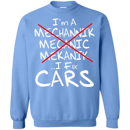 Mechanic T-shirt I Fix Cars Carolina Blue