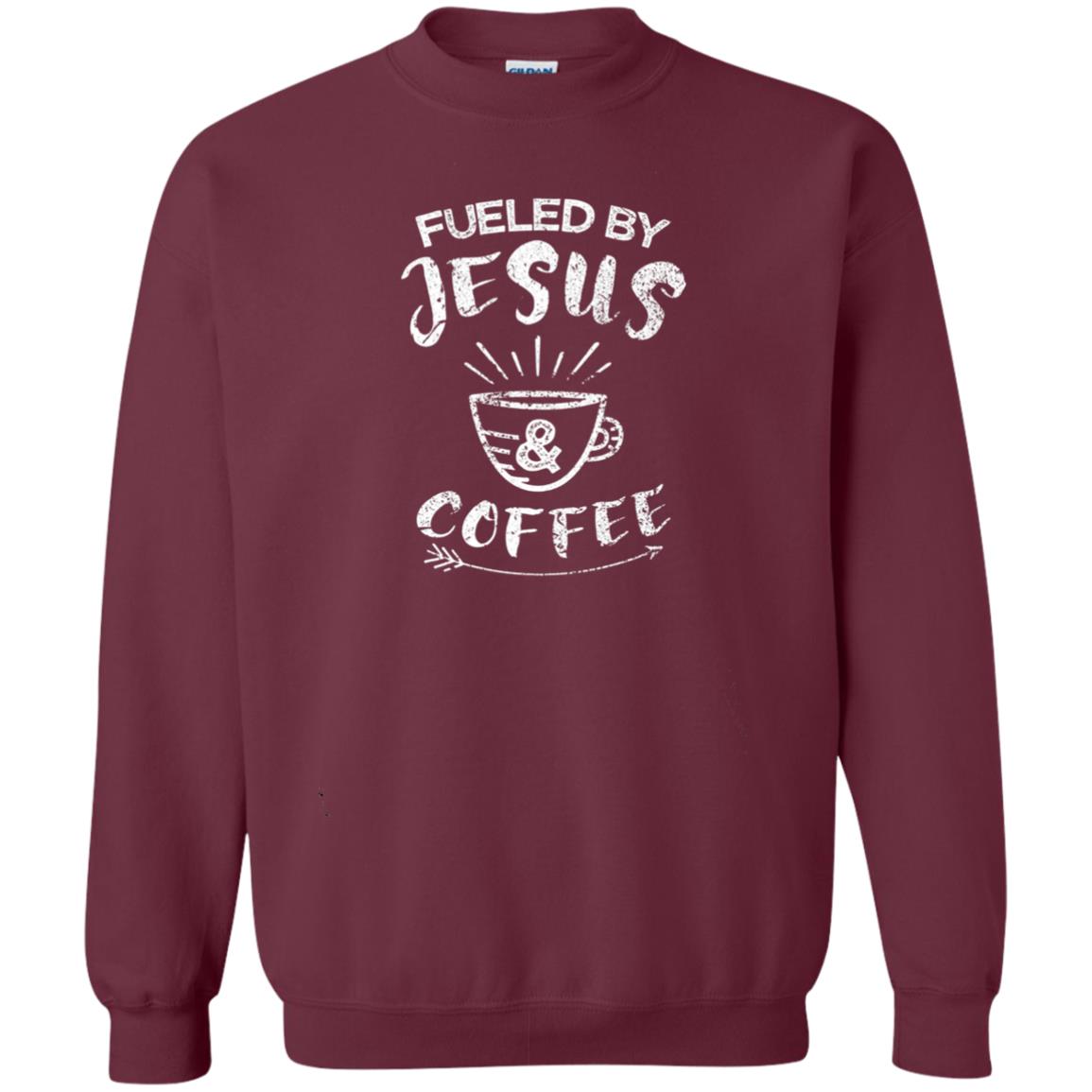 Fueled By Jesus And Coffee Coffee Lover T-shirt Maroon