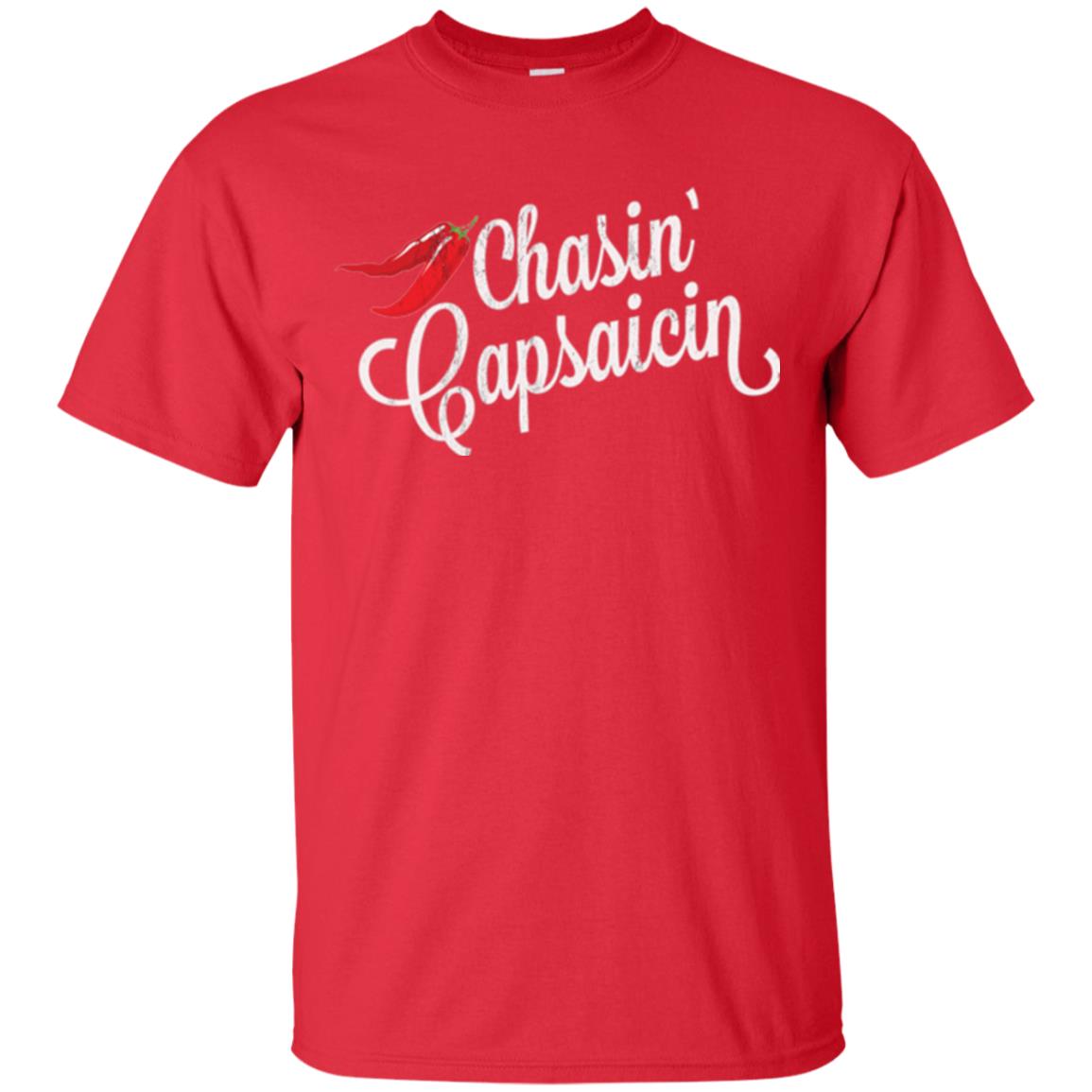 Hot Pepper Lover T-shirt Chasin Capsaicin Spicy Food Red