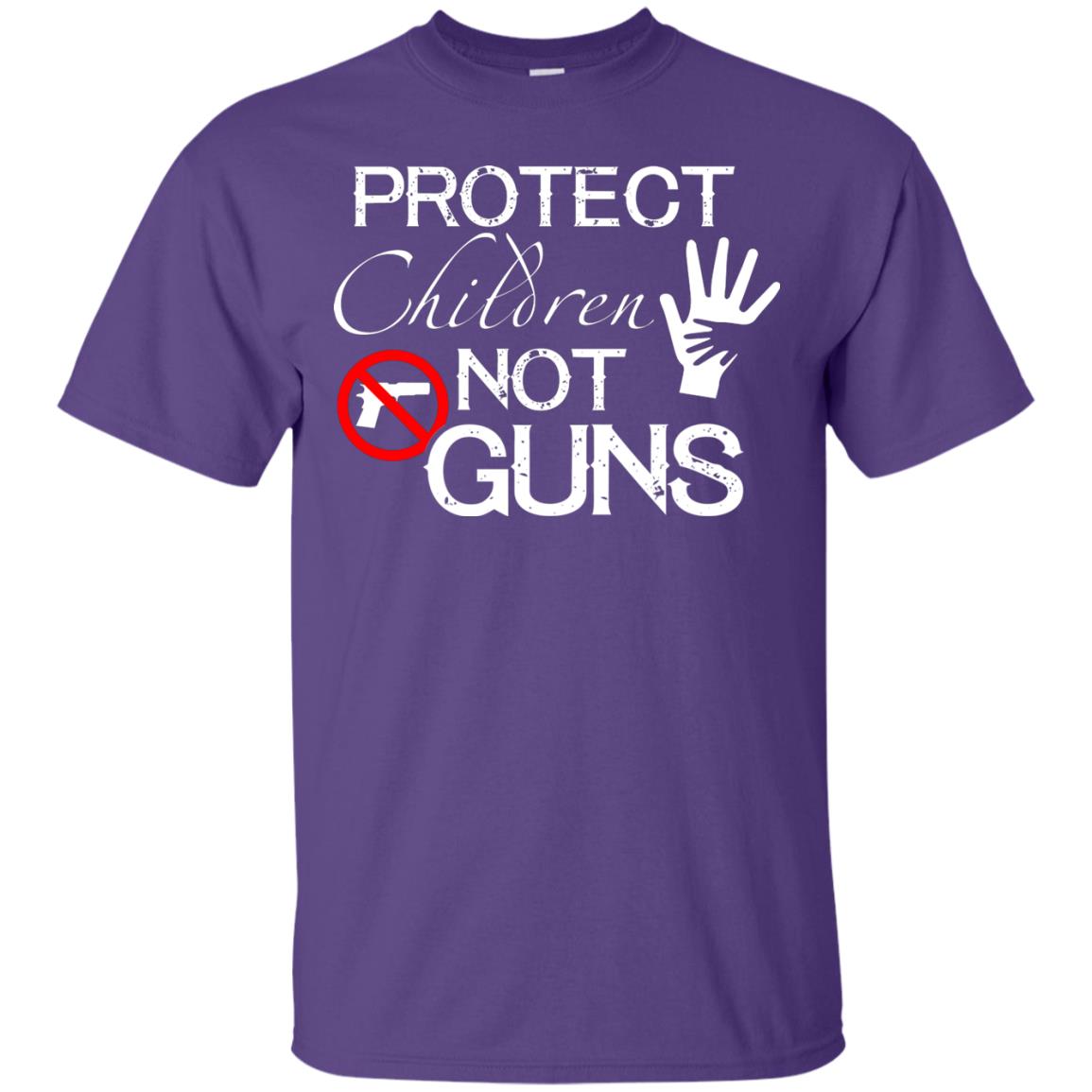 Anti Gun T-shirt Protect Children Not Gun Purple