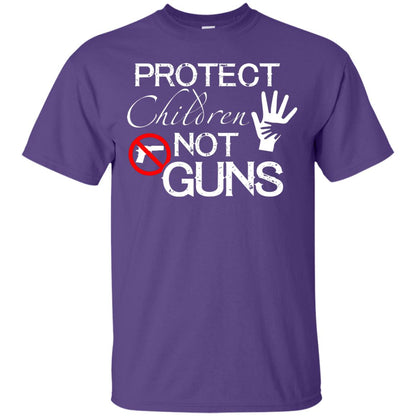 Anti Gun T-shirt Protect Children Not Gun Purple