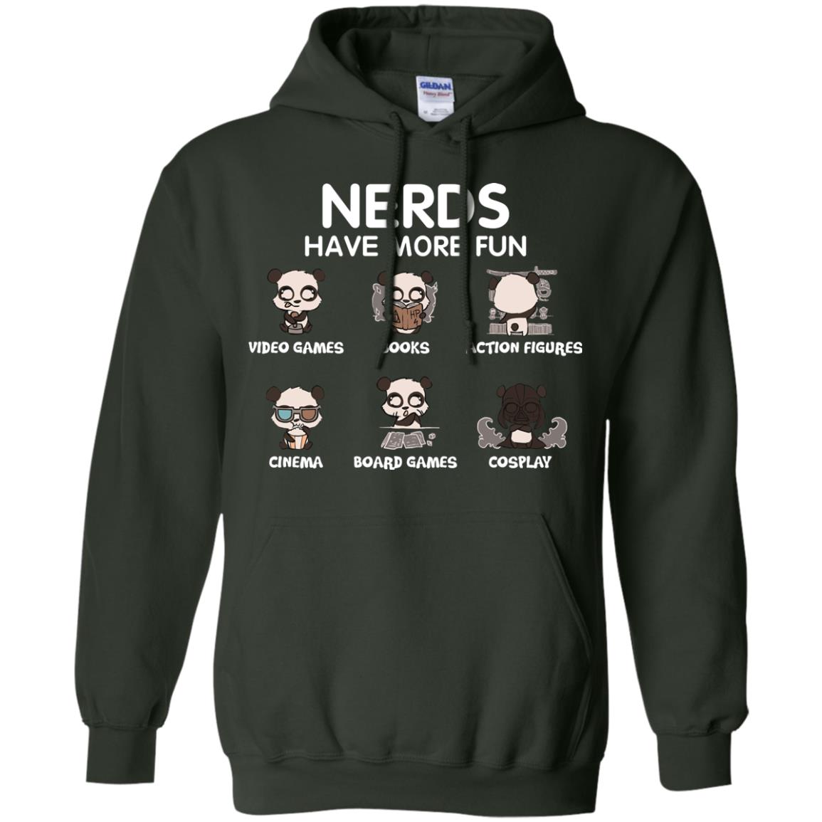 Nerds Have More Fun Video Games Books Action Figures Shirts Forest Green