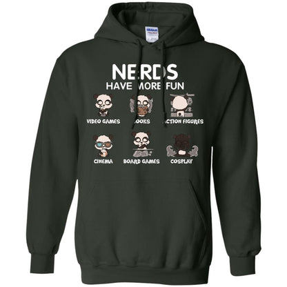 Nerds Have More Fun Video Games Books Action Figures Shirts Forest Green