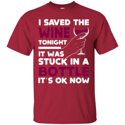 Funny Wine T-shirt I Save The Wine Tonight Cardinal