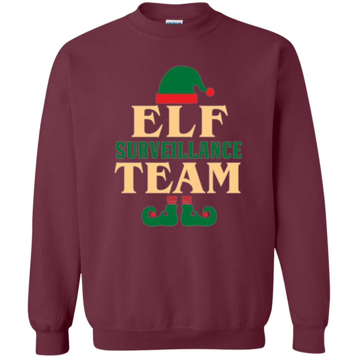 Christmas T-shirt Elf Surveillance Team T-shirt Maroon