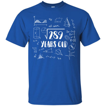 Square Root Of 289 17th Birthday 17 Years Old Math T-shirt Royal