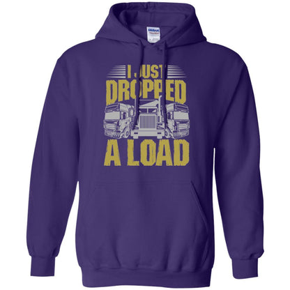 Funny Trucker T-shirt I Just Dropped A Load Purple