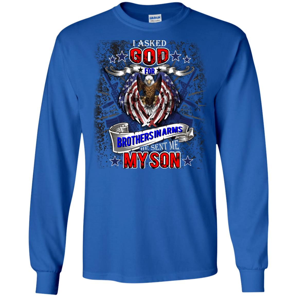 God Sent Me My Veteran Son Daddy T-shirt Royal