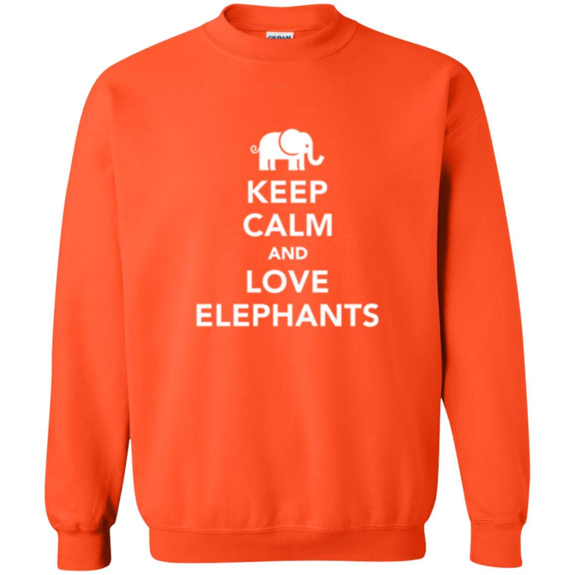Elephant Lover T-shirt Keep Calm And Love Elephants T-shirt Orange