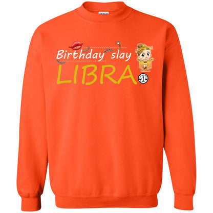 Cute Libra Girl Birthday Lip Slay T-shirt Orange