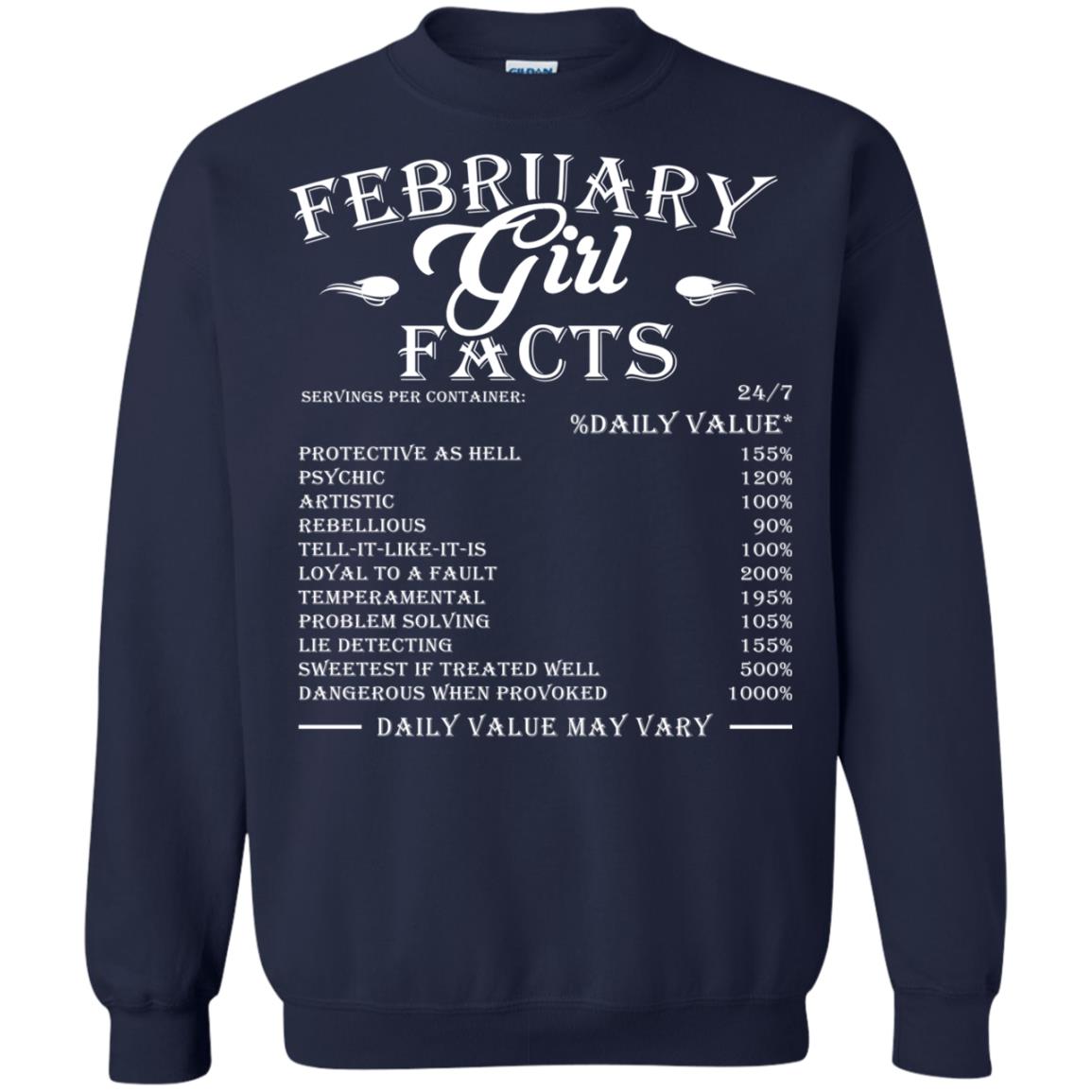 February Girl Facts Facts T-shirt Navy