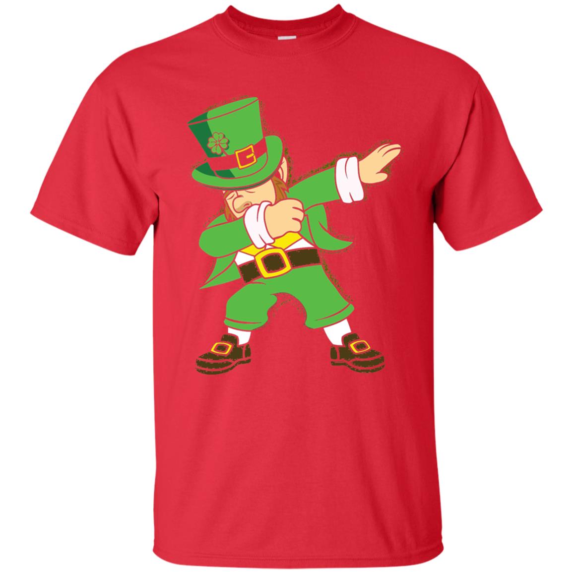 Dabbing Leprechaun Irish Dab Dance St Patrick_s Day T-shirt Red