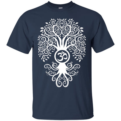White Bodhi Tree Yoga Tshirt Navy