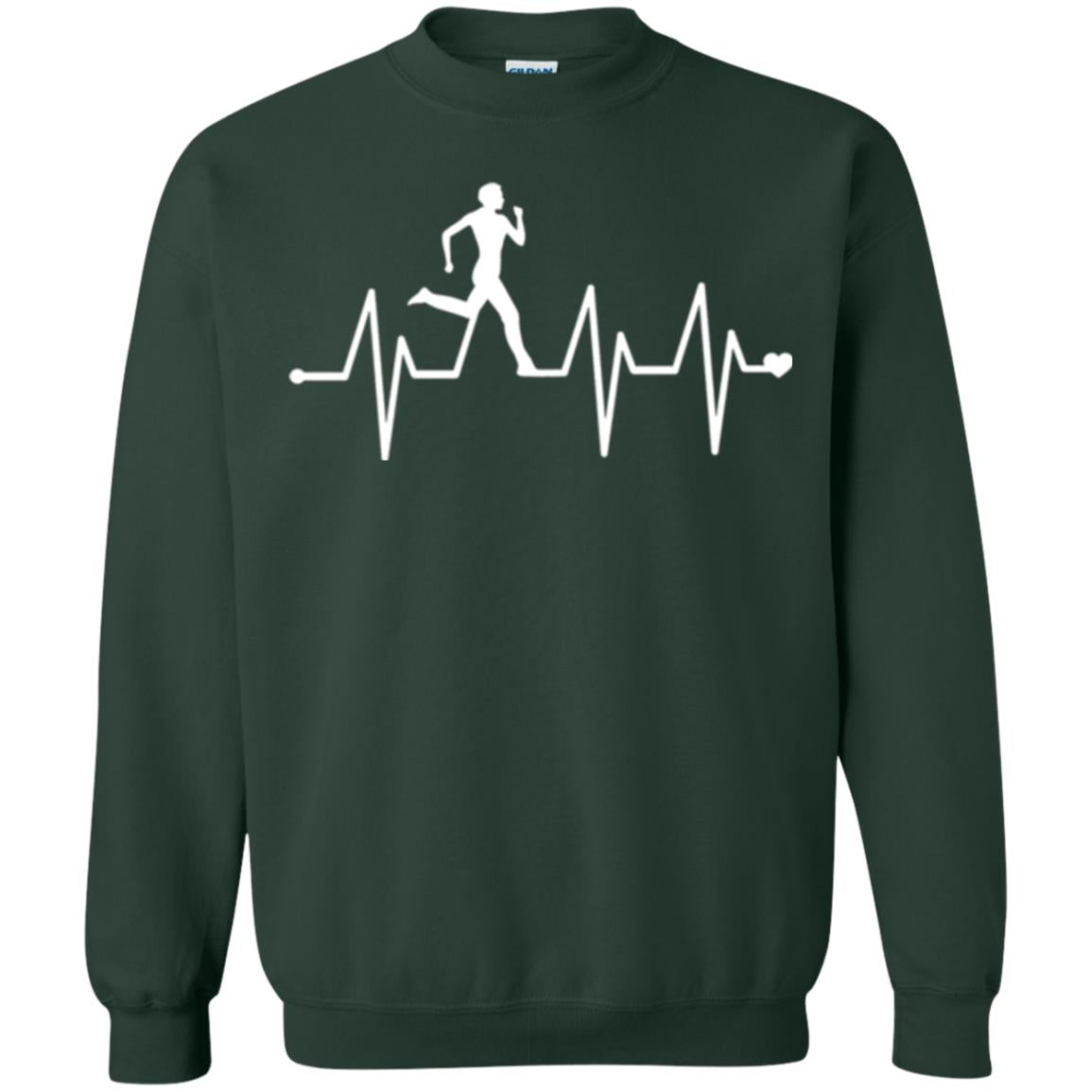 Running T-shirt Athletics Heartbeat Pulse Forest Green