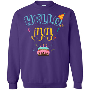 Hello 44 Forty Four 44th 1974s Birthday Gift ShirtG180 Gildan Crewneck Pullover Sweatshirt 8 oz.