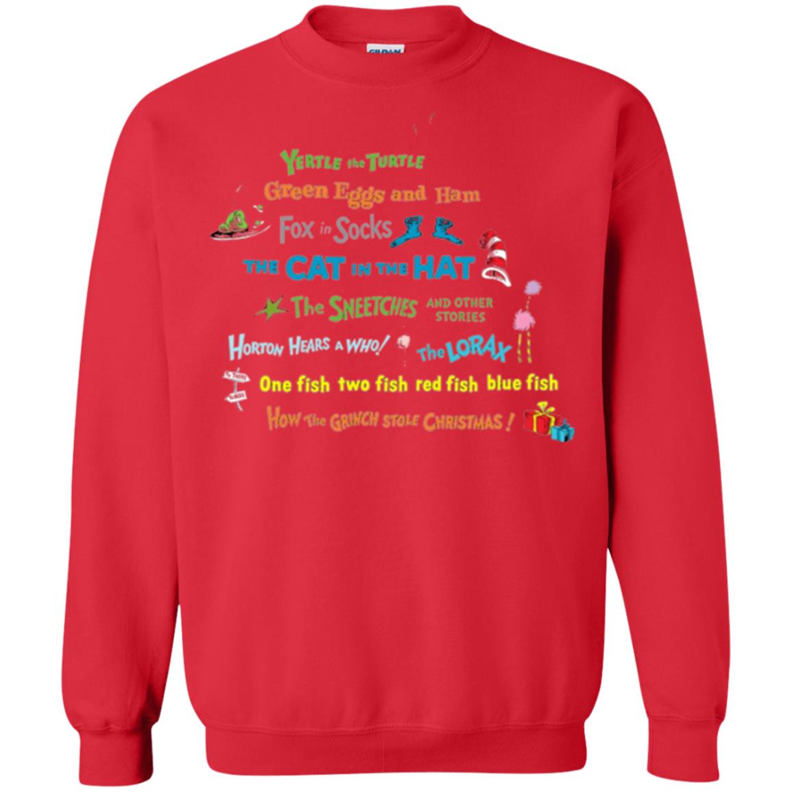 Dr. Seuss Book Title National Wear Red Day T-shirt Red