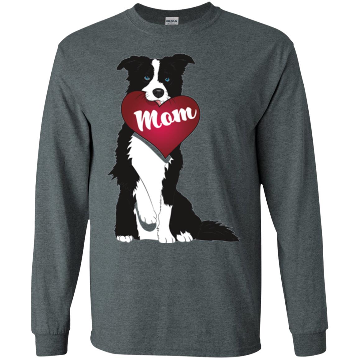 Dog Lover T-sshirt Border Collie Fetching Valentine Heart Dark Heather