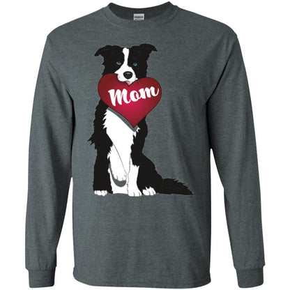 Dog Lover T-sshirt Border Collie Fetching Valentine Heart Dark Heather