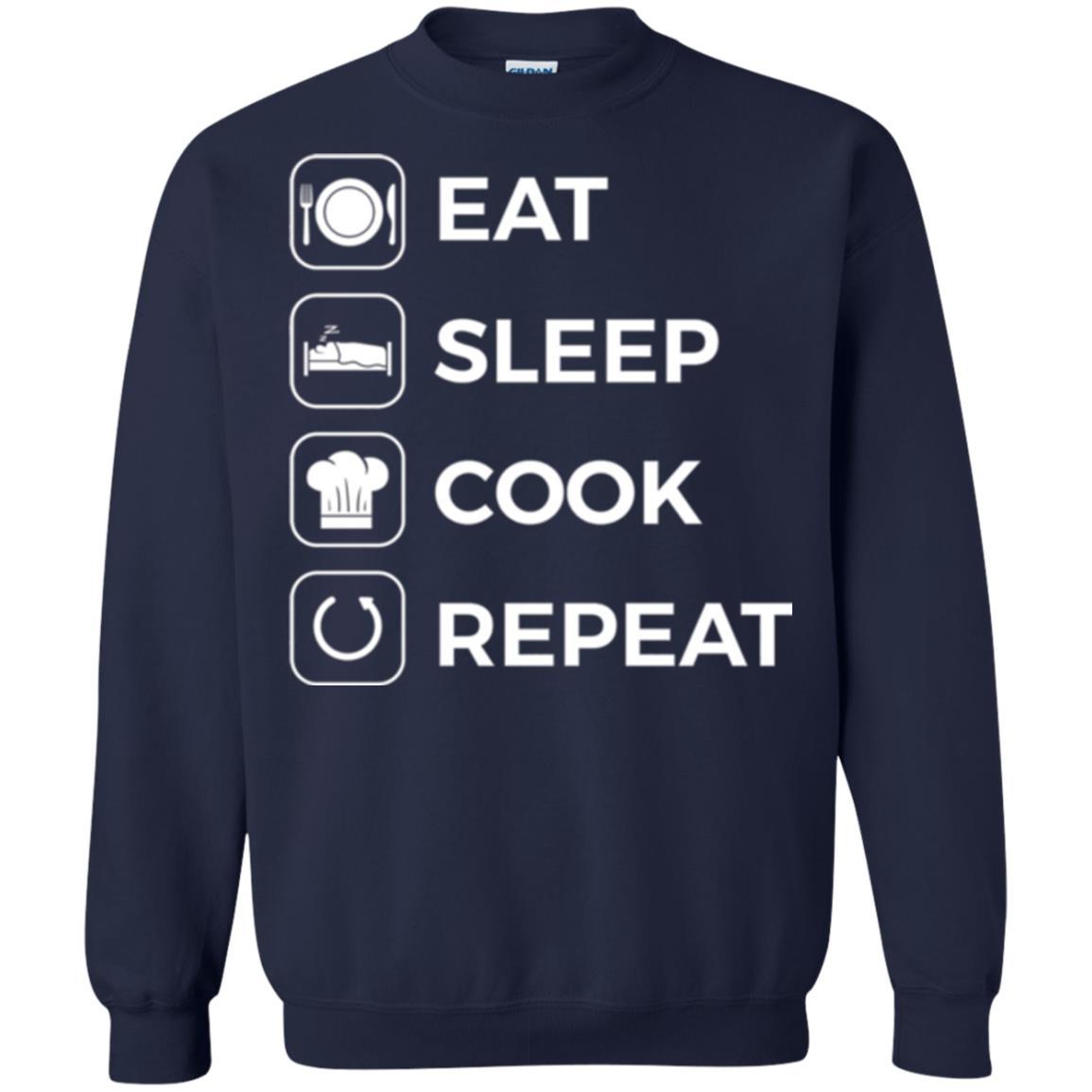 Chef T-shirt Eat Sleep Cook Repeat T-shirt Navy