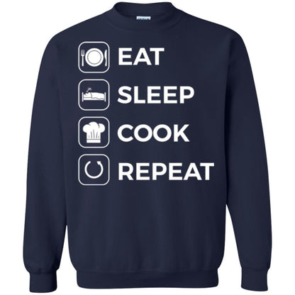 Chef T-shirt Eat Sleep Cook Repeat T-shirt Navy