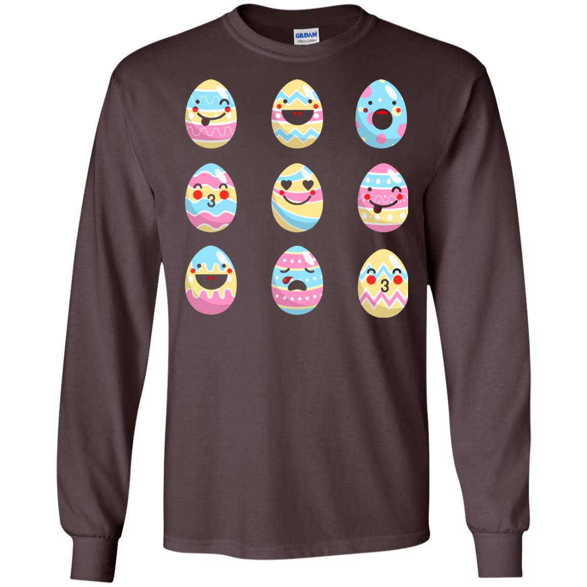 Egg Emoji Easter Happy Egg Hunt For Kids T-shirt Dark Chocolate