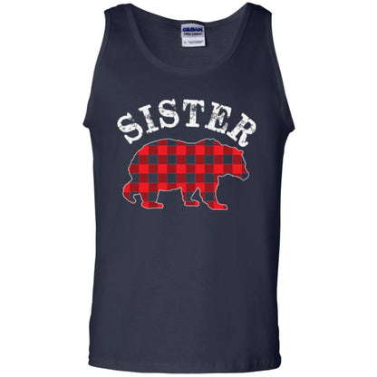 Family T-shirt Red Plaid Sister Bear Navy