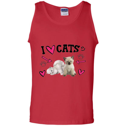 Cat Lover T-shirt I Love Cats Red