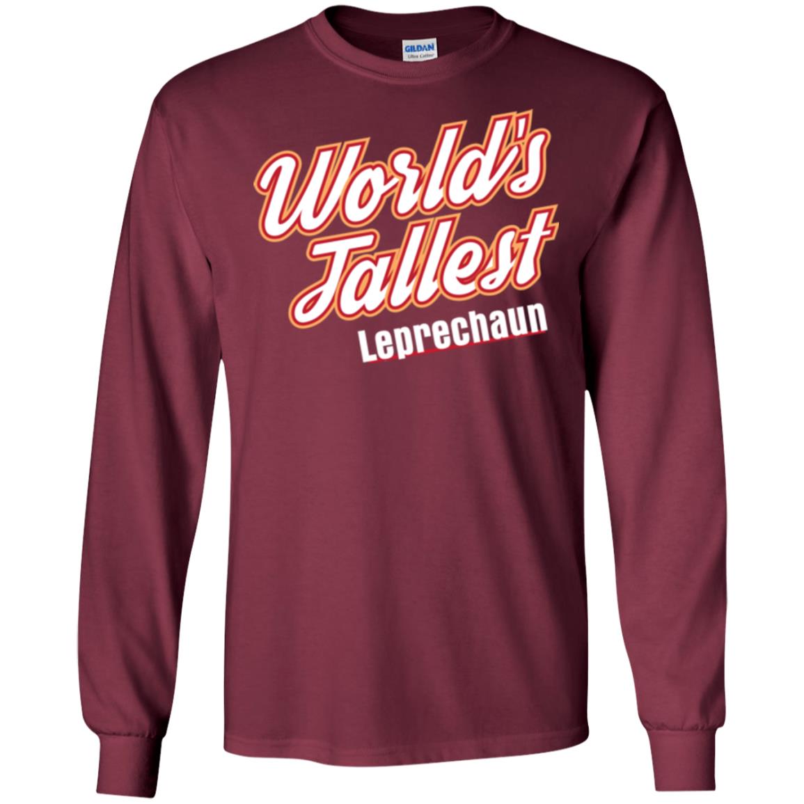 St. Patrick's Day T-shirt World's Tallest Leprechaun Maroon