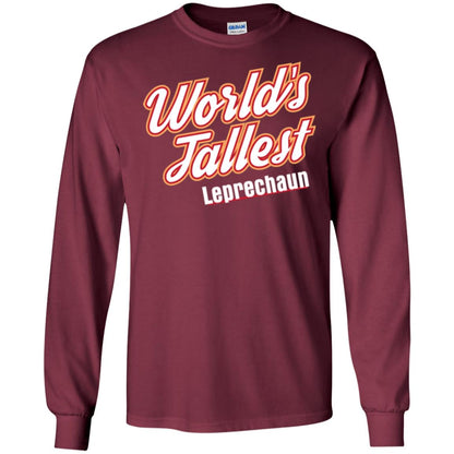 St. Patrick's Day T-shirt World's Tallest Leprechaun Maroon