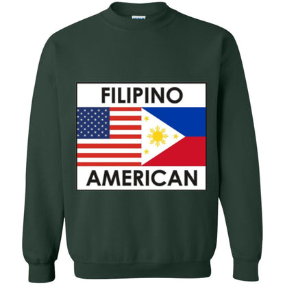 Filipino American T-shirt Philippines Usa Flags Forest Green