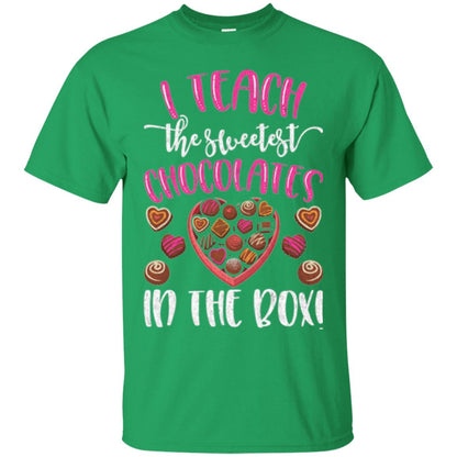 Valentines Day T-shirt I Teach The Sweetest Chocolates In The Box Irish Green