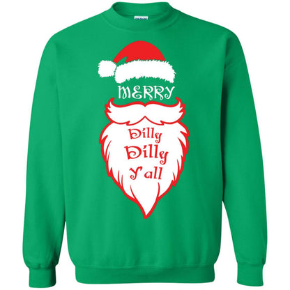 Christmas T-shirt Merry Dilly Dilly Y'all Irish Green