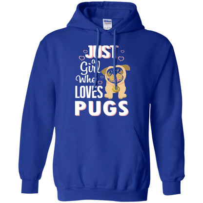 Dog Lovers T-shirt Just A Girl Who Loves Pugs Royal