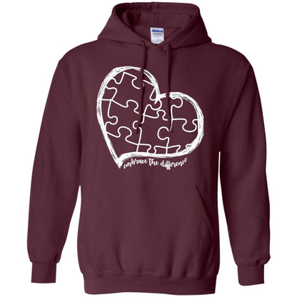 Autism Awareness Embrace Differences Shirt Maroon