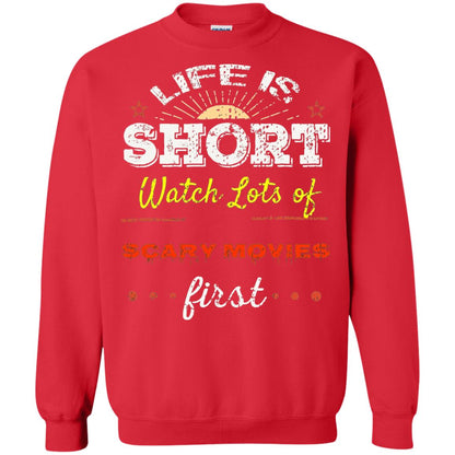 Horror Movie T-shirt Life Is Short Watch Scary Movies First Red