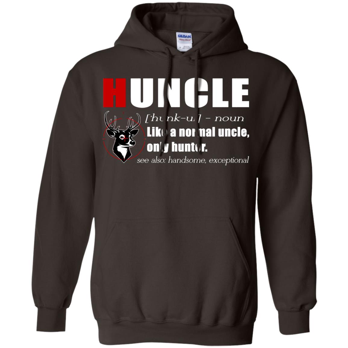 Huncle Definition Like A Normal Uncle Only Hunter Hunting Uncle Gift Shirt For Mens Dark Chocolate