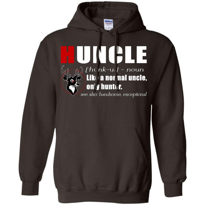 Huncle Definition Like A Normal Uncle Only Hunter Hunting Uncle Gift Shirt For Mens Dark Chocolate