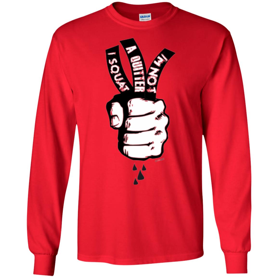 Fitnoquit T-shirt Im Not A Quitter Im Squat Gym Red