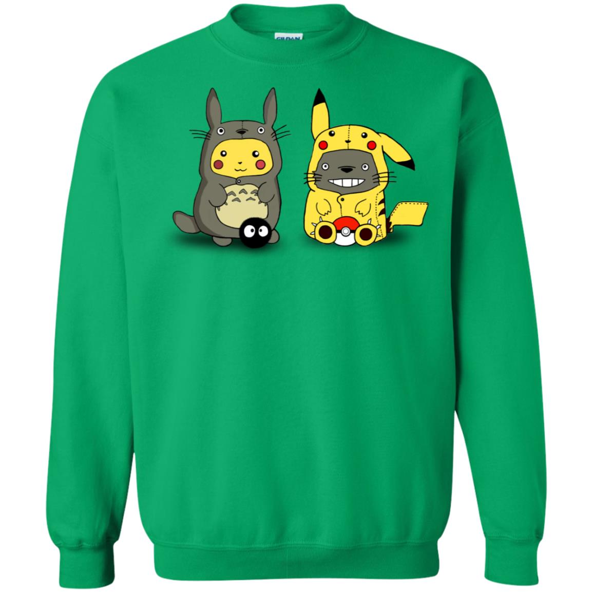 Pikachu Cosplay Totoro And Totoro Cosplay Pikachu T-shirt Irish Green