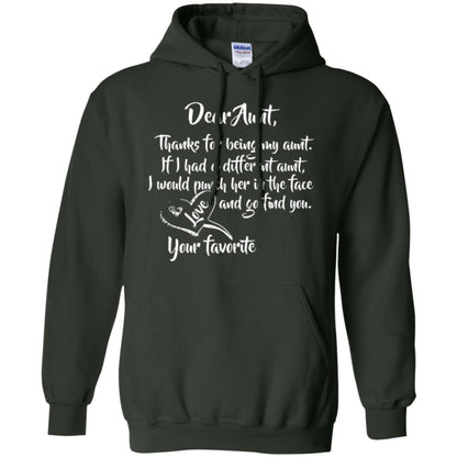 Family T-shirt Dear Aunt Thanks For Being My Aunt Forest Green