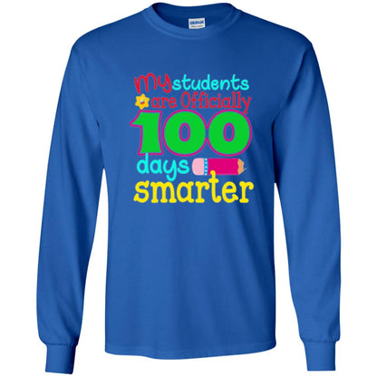 Teacher T-shirt My Students Are Officially 100 Days Smarter Royal