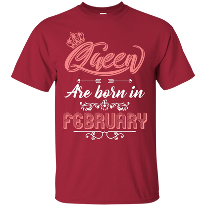 Brithday T-Shirt Queen Are Born In February Cardinal