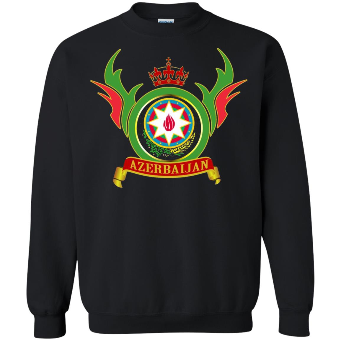 Azerbaijan Arms Coat Flag T-shirt Black