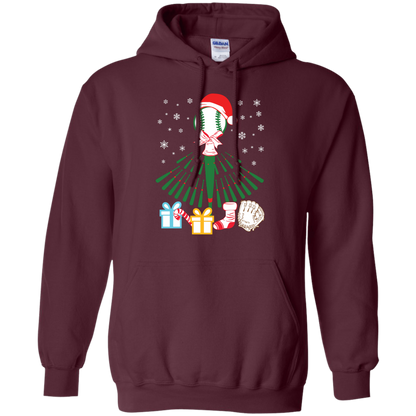 Baseball Christmas T-Shirt Maroon