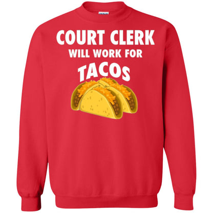 Court Clerk Will Work For Tacos T-shirt Red