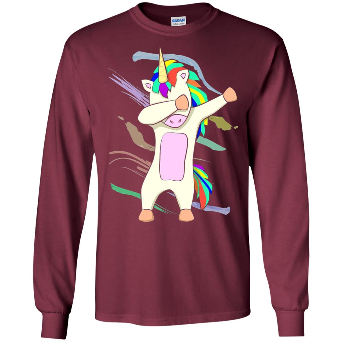 Magical Dabbing Unicorn Funny T-shirt Maroon