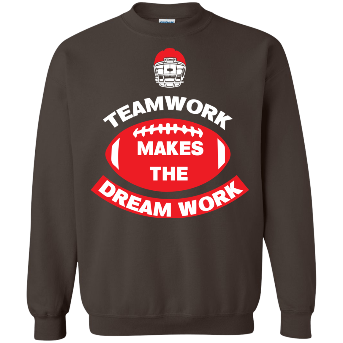 Football T-shirt TeamWork Makes The Dreamwork Dark Chocolate