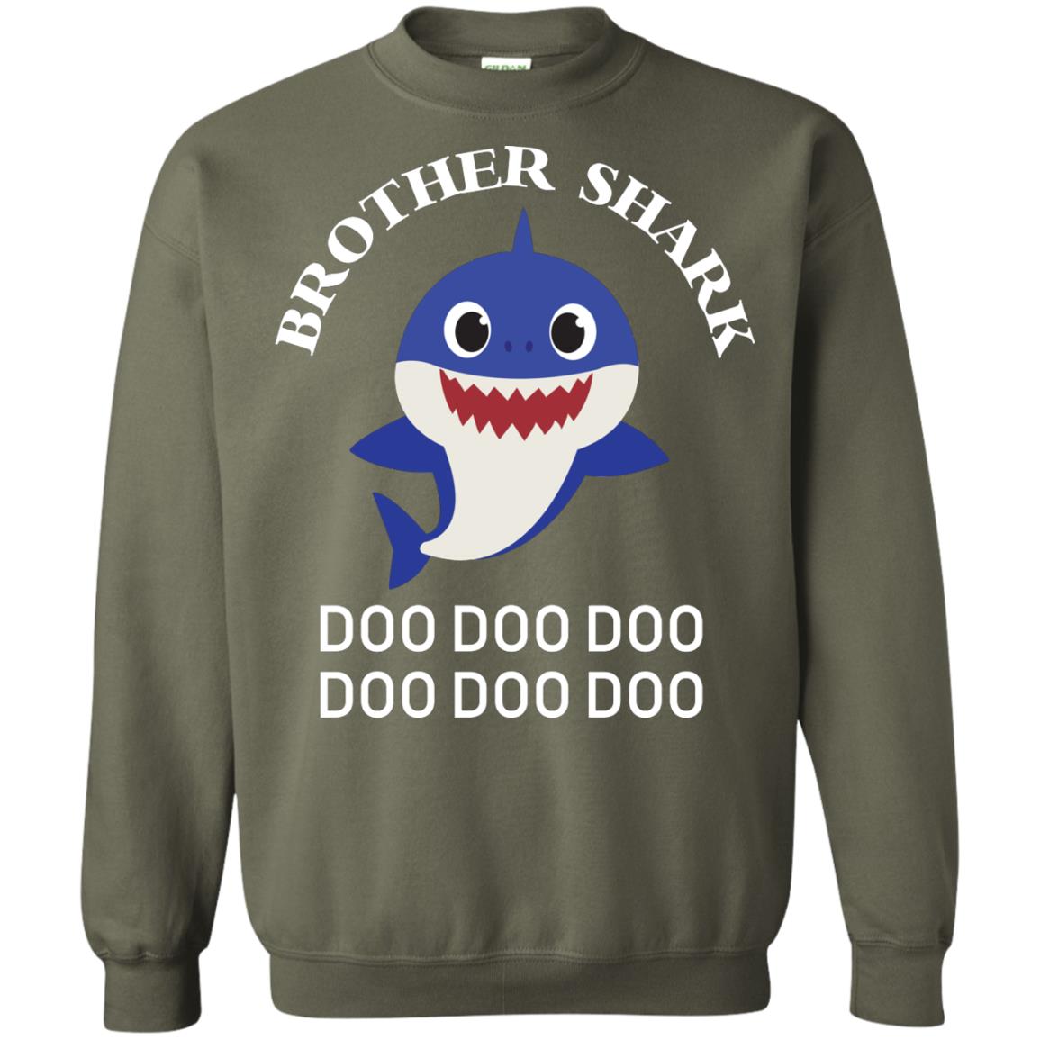 Brother Shark Family Shark Shirt Military Green